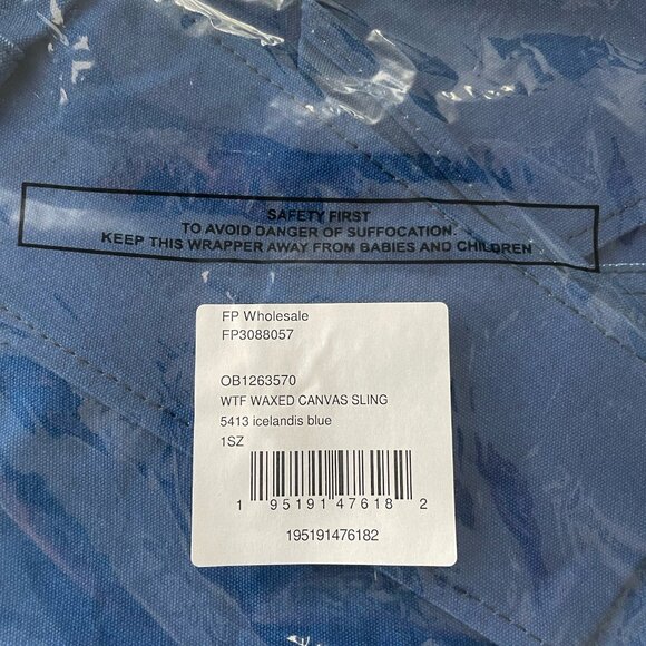 NWT Free People Waxed Canvas Zip Sling Bag ICELANDIS BLUE Purse We The Free - Picture 15 of 15